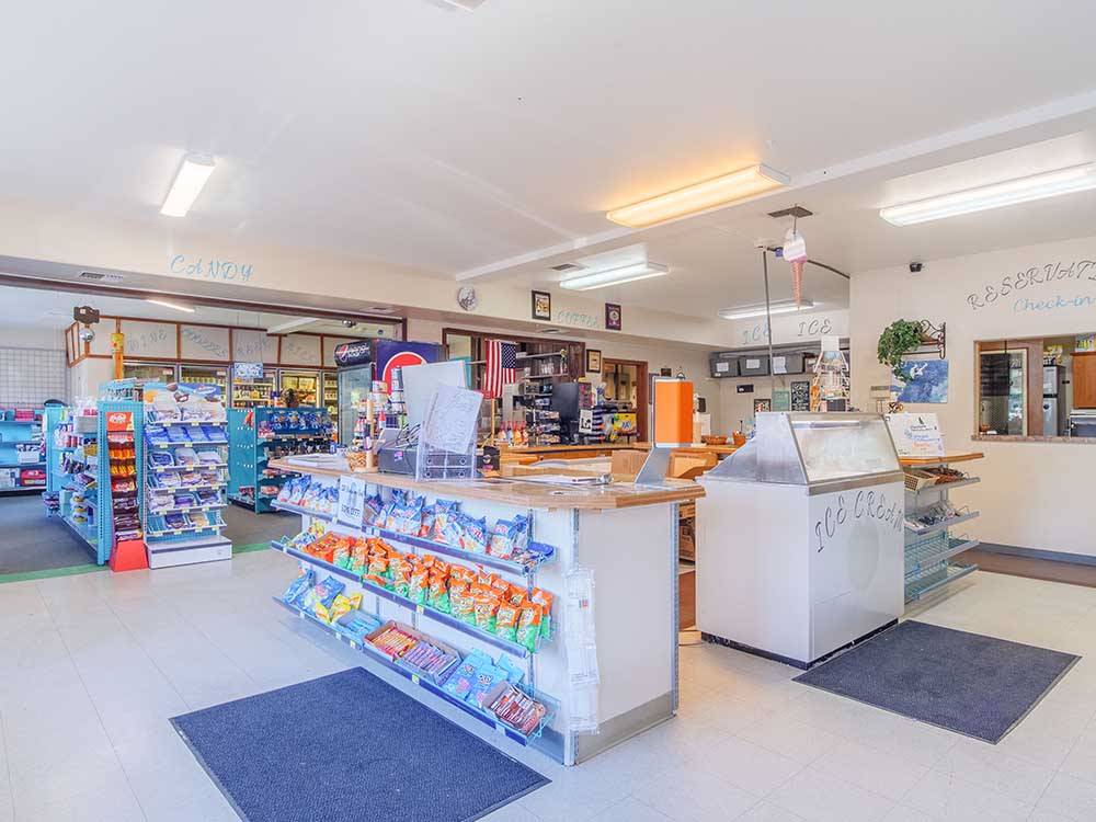 Inside the convenience store at MAYFIELD LAKE RV RESORT AND MARINA