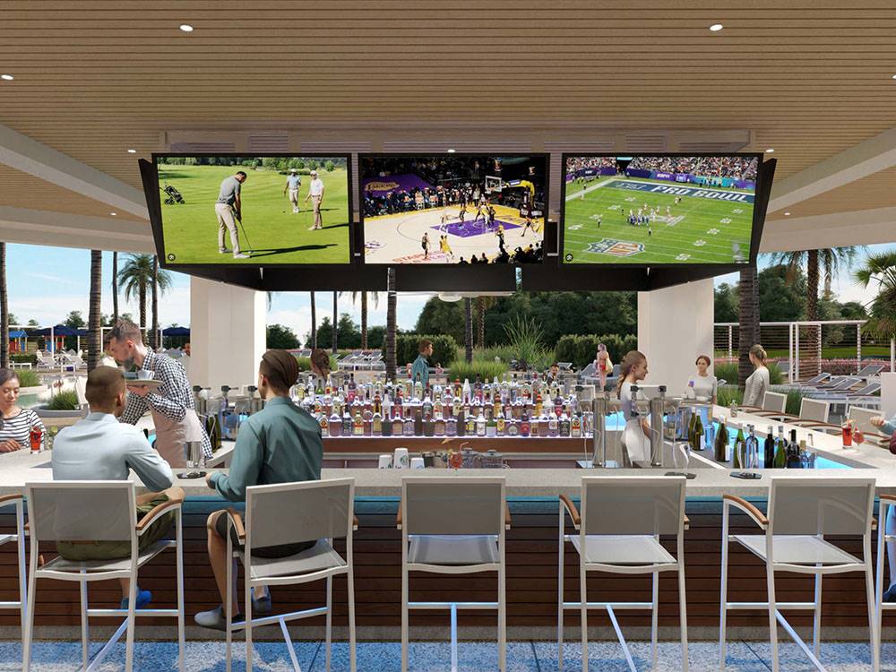 Rendering photo of people at the bar at OLDE FLORIDA MOTORCOACH RESORT