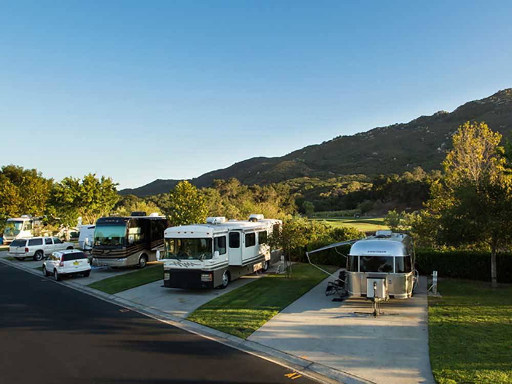 An aerial view of RVs parked at PECHANGA RV RESORT