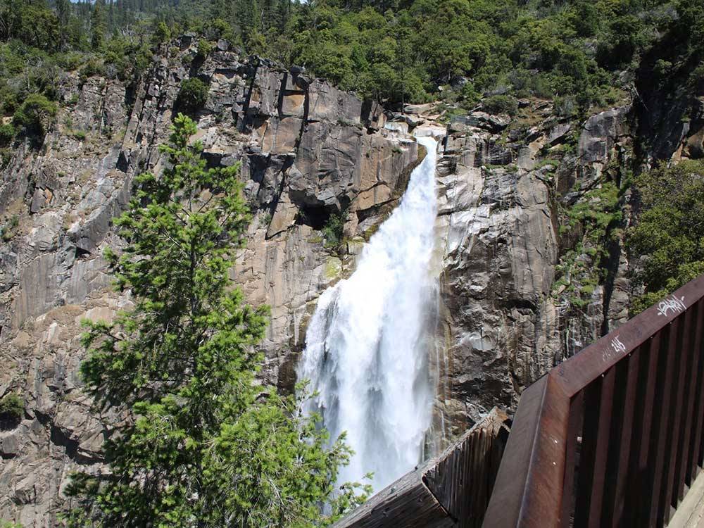 View of a waterfall from a bridge at RIVER REFLECTIONS RV PARK & CAMPGROUND