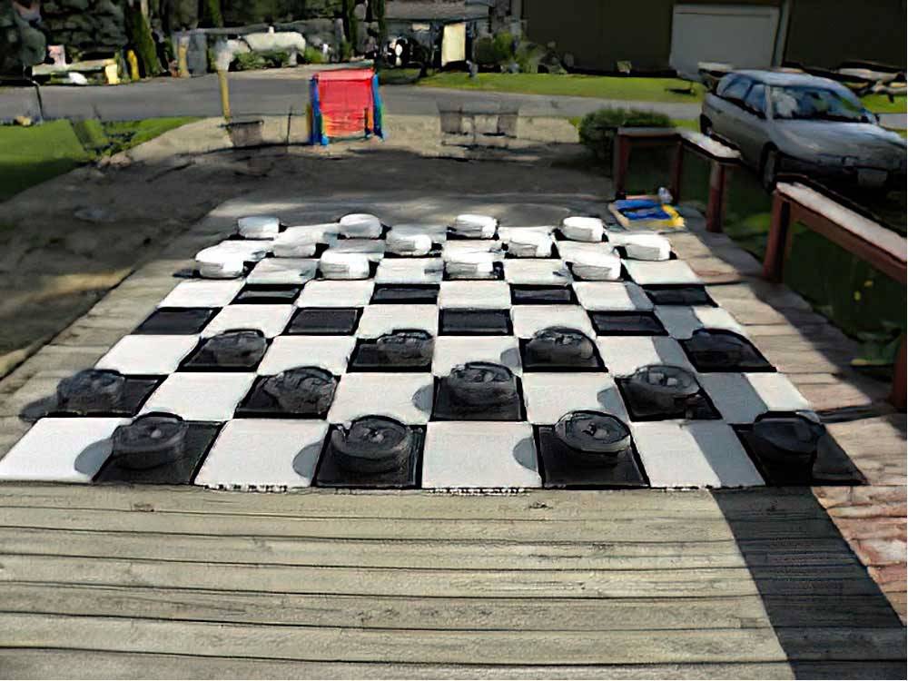 A giant checker board at COUNTRYSIDE CAMPGROUND