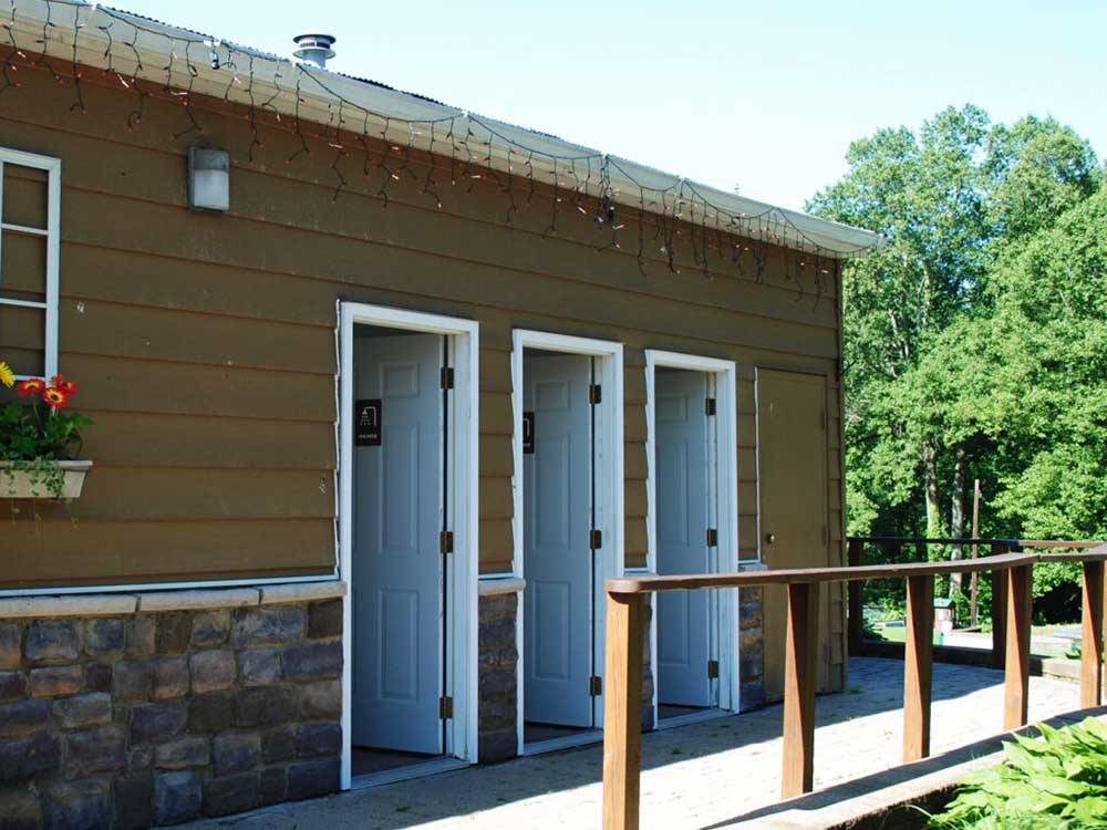 The doors to the restrooms at COUNTRYSIDE CAMPGROUND