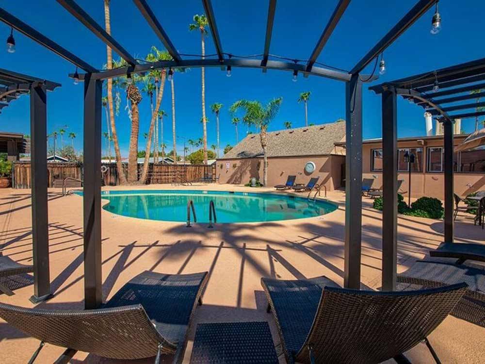 Pool and cabana at DESERTSCAPE