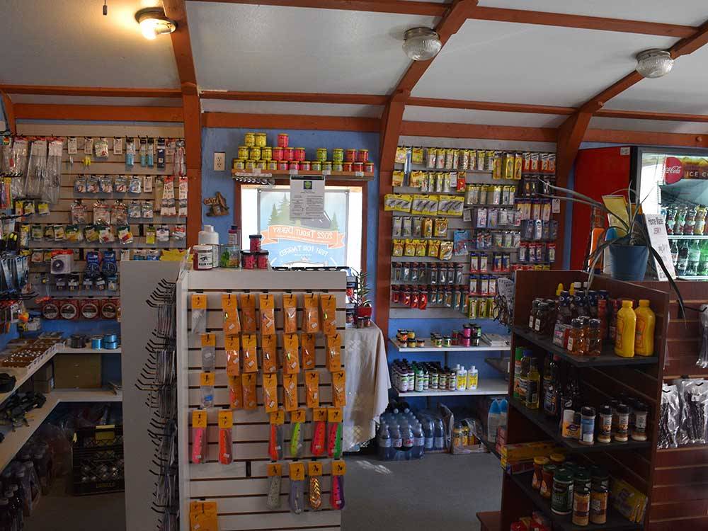 Products available for sale at onsite shop at COUNTRY LANE CAMPGROUND & RV PARK