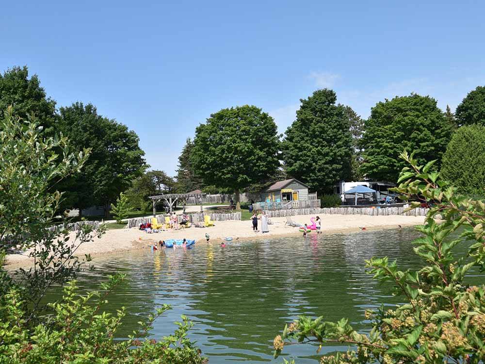People playing on the beach at SAUGEEN SPRINGS RV PARK