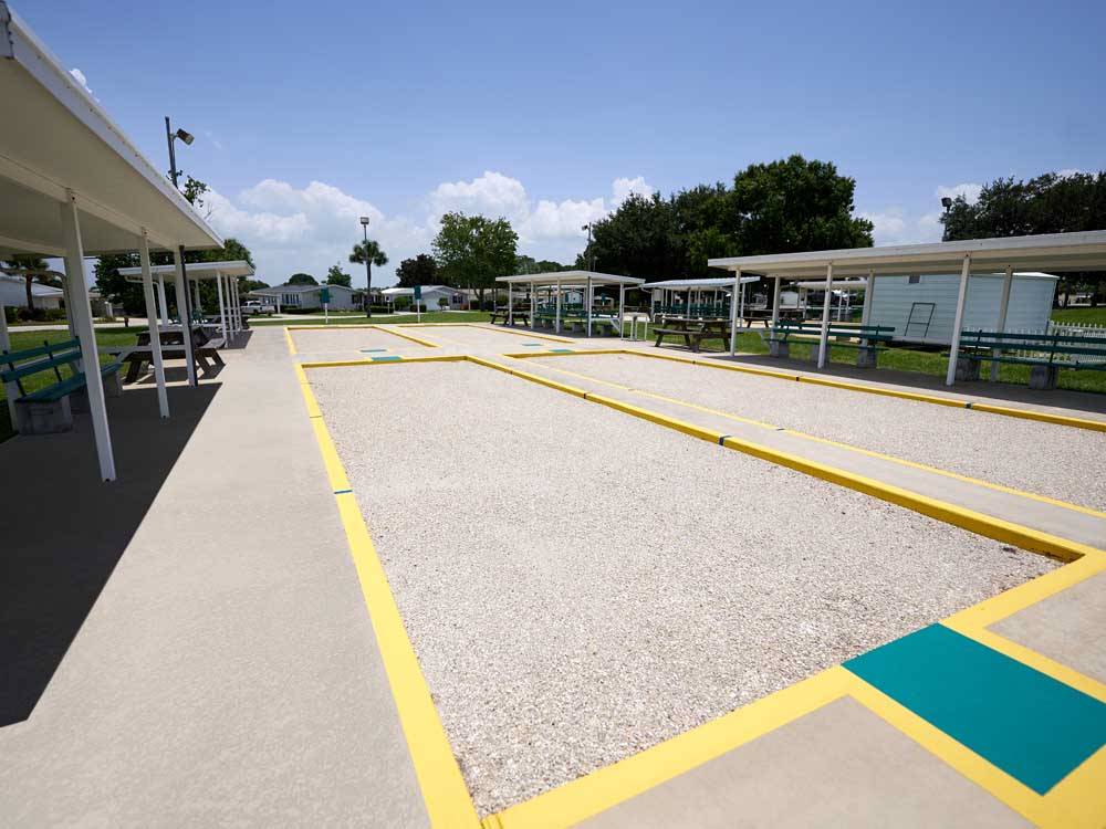 The four bocce sections at OUTBACK RV RESORT AT TANGLEWOOD