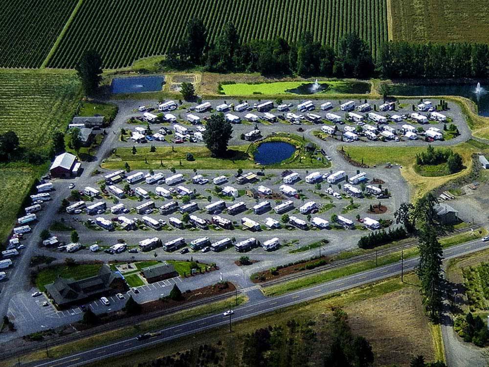 Aerial view over campground at SILVER SPUR RV PARK & RESORT