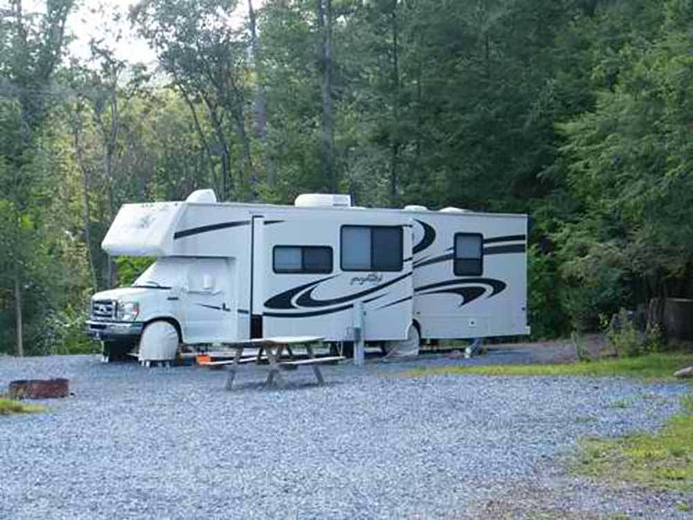 RV parked at campsite at TWIN GROVE RV RESORT & COTTAGES