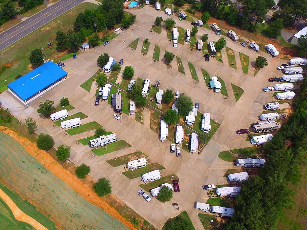 Aerial view of sites at SHALLOW CREEK RV RESORT