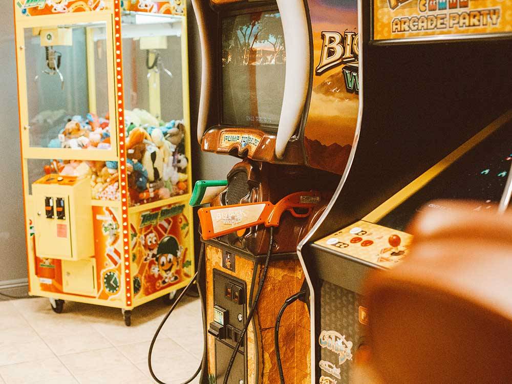Some of the arcade games at LAKESIDE RV RESORT BY RJOURNEY