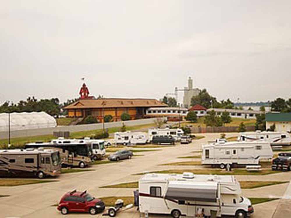 An aerial view of the campsites at CENTURY CASINO & RV PARK