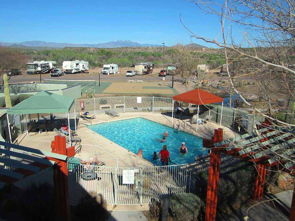 Aerial view of the pool at EAGLE VIEW RV RESORT ASAH GWEH OOU-O AT FORT MCDOWELL