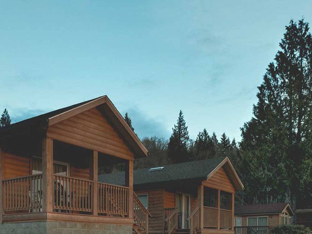 Cabins available for rent at THE WATERFRONT AT POTLATCH RESORT & RV PARK