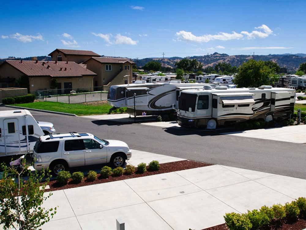 RVs and trailers at campground at COYOTE VALLEY RV RESORT