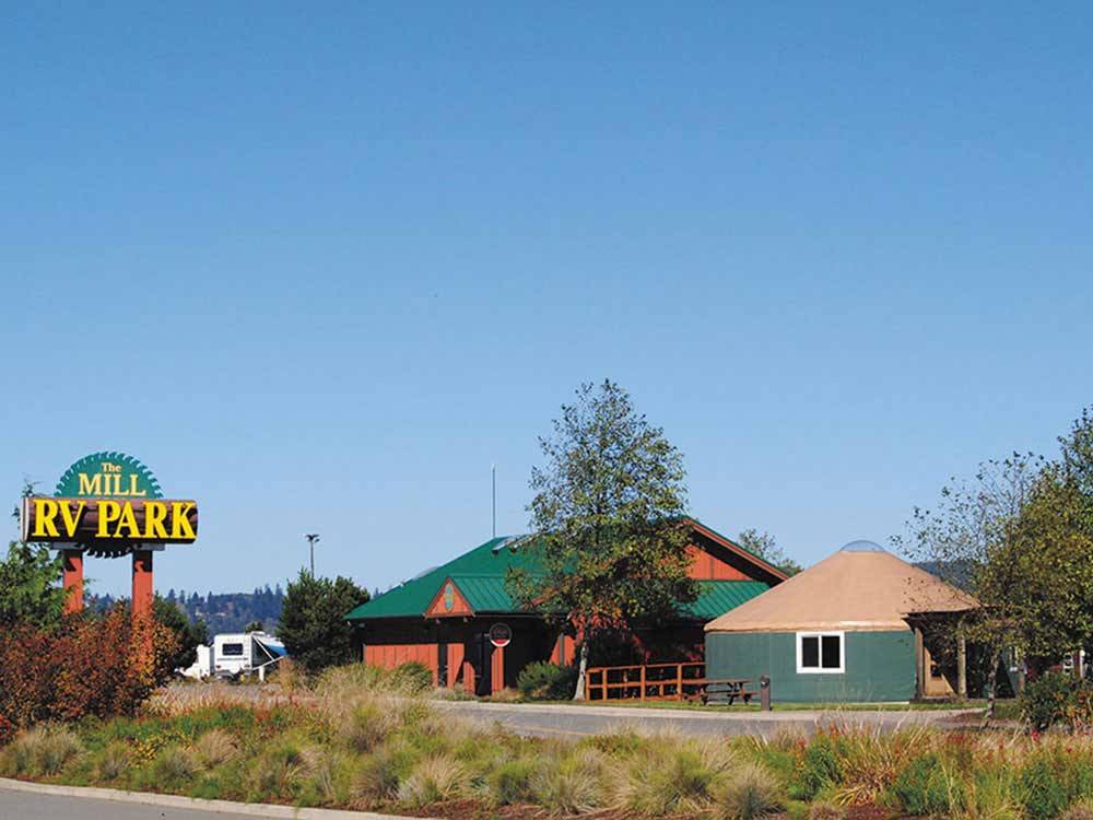 Sign leading into campground resort at THE MILL CASINO HOTEL & RV PARK