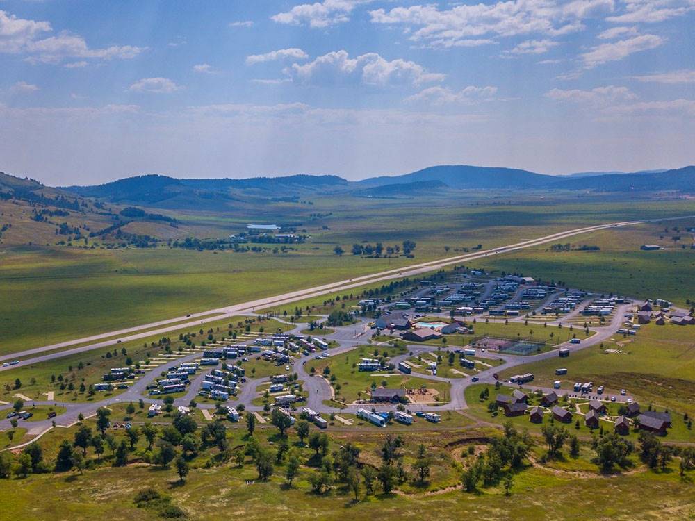 Aerial view of entire area at ELKHORN RIDGE RV RESORT & CABINS