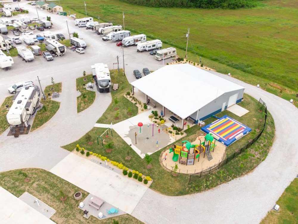 Aerial view of the campground at HERITAGE ACRES RV PARK