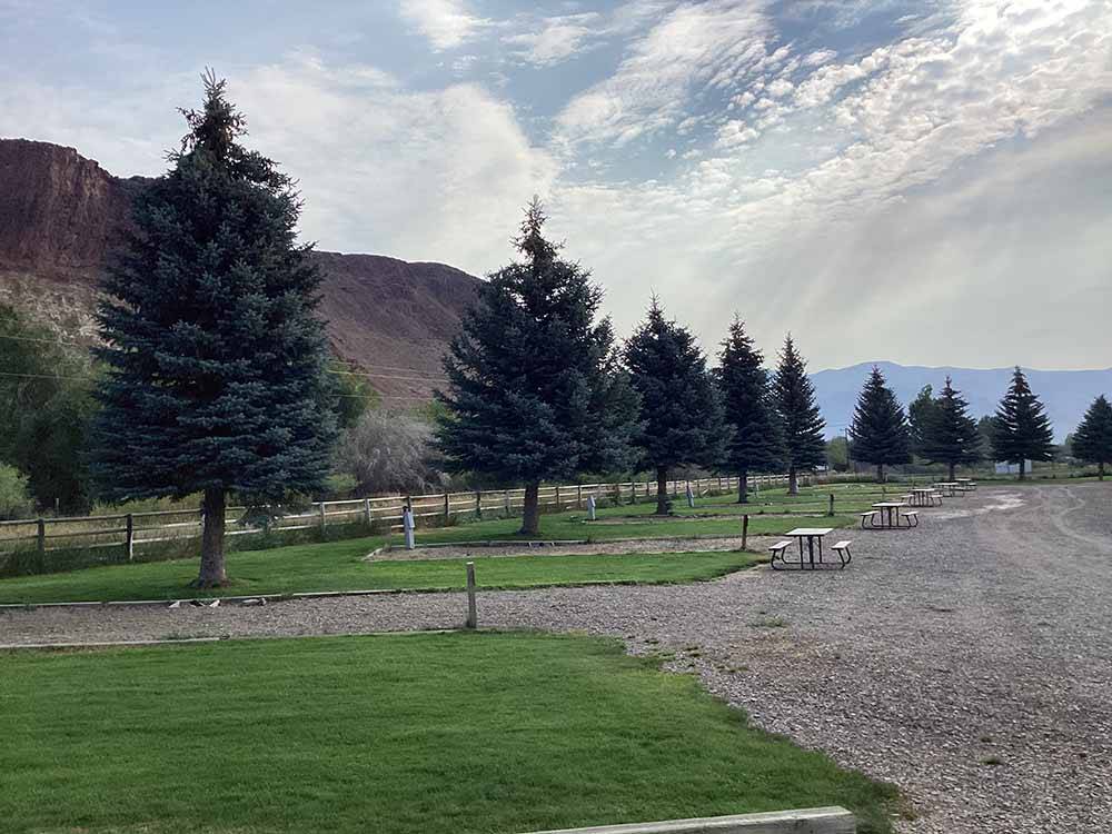 Empty back in RV sites at CHALLIS GOLF COURSE RV PARK