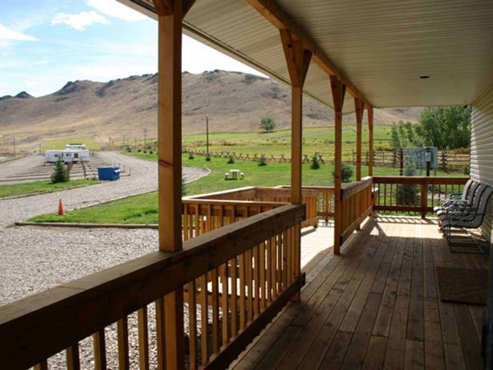 The front porch to the main building at CHALLIS GOLF COURSE RV PARK