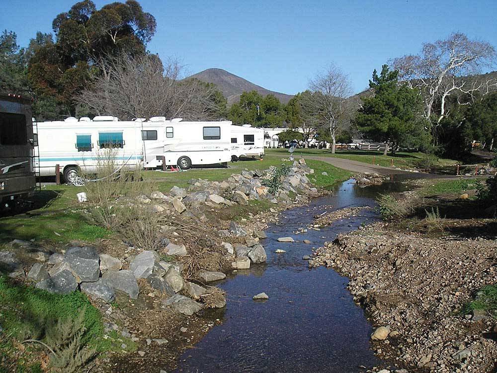 Trailers camping on the water at THOUSAND TRAILS PIO PICO