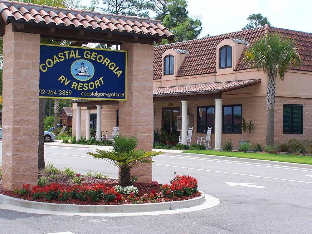 The front entrance sign at COASTAL GEORGIA RV RESORT