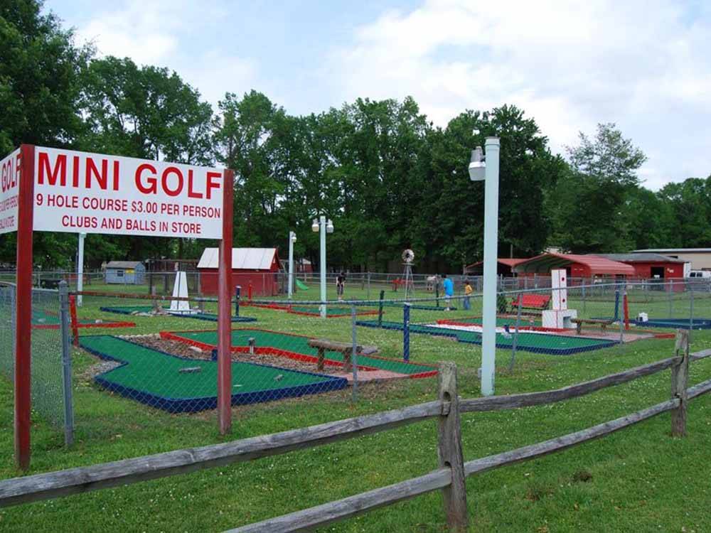 The 9-hole mini golf course at CHESAPEAKE CAMPGROUND