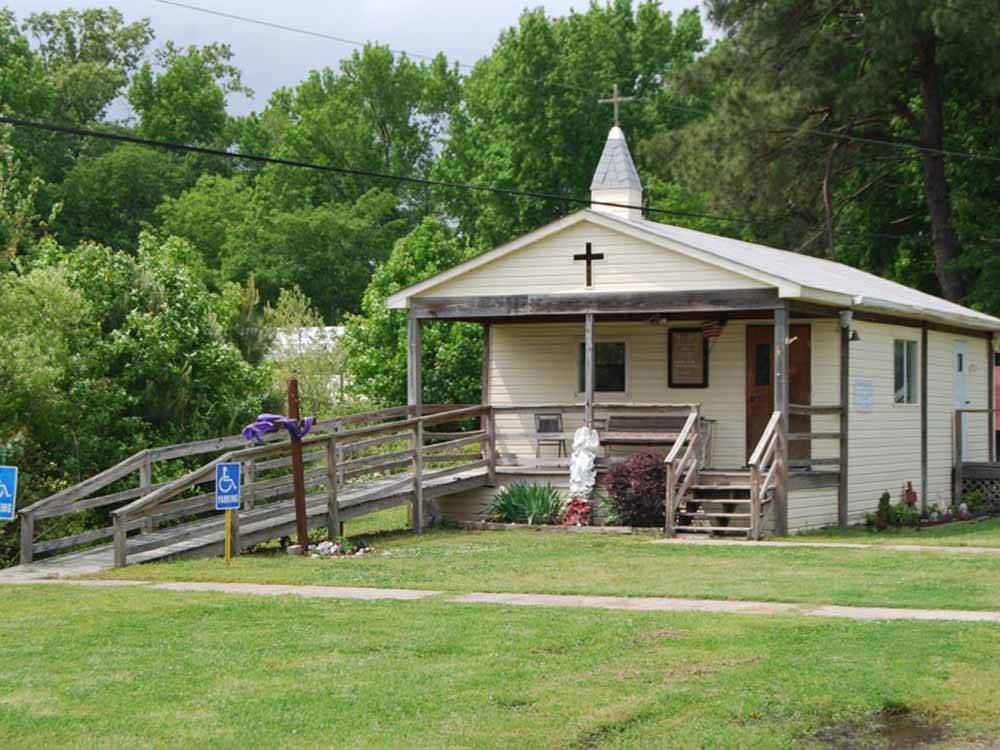 The onsite church with a ramp at CHESAPEAKE CAMPGROUND