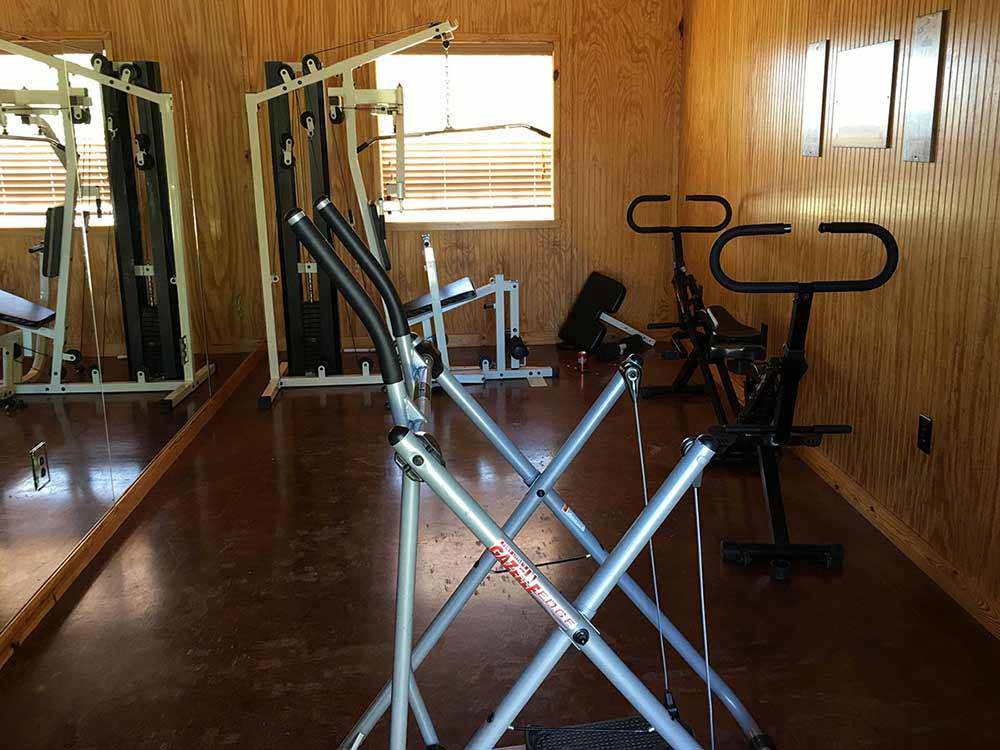 Exercise room at COFFEE CREEK RV RESORT & CABINS