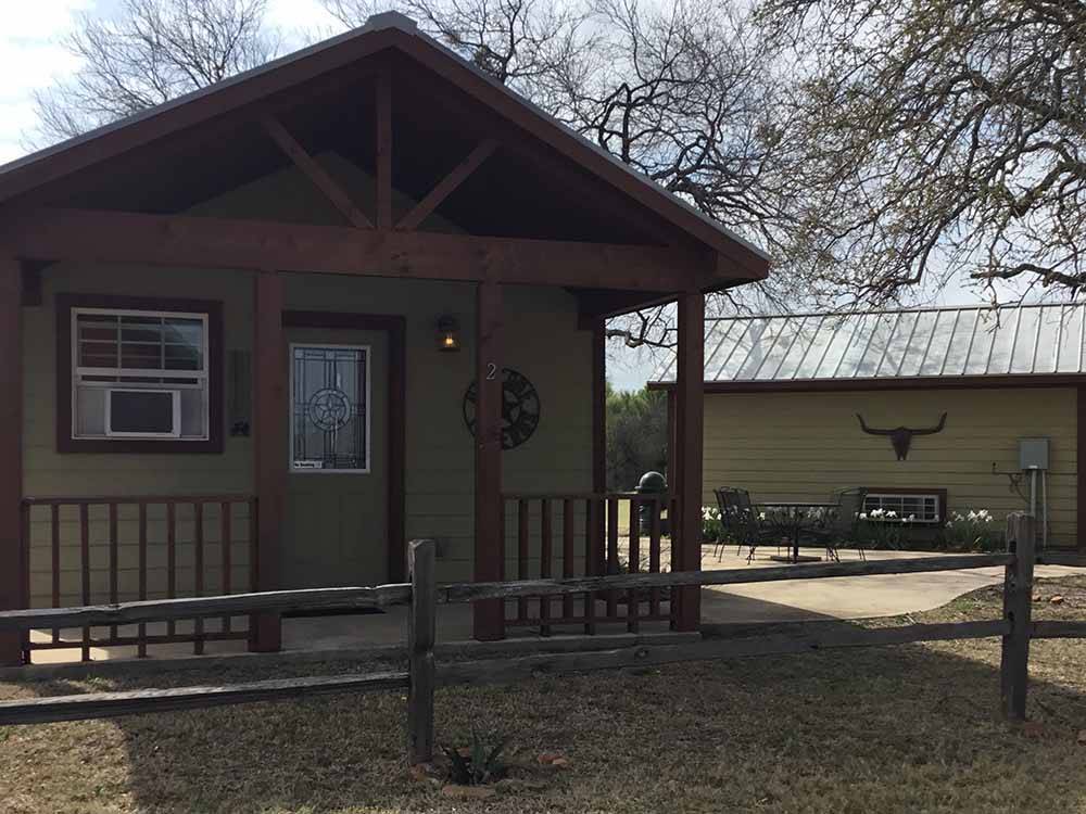 Exterior view of a cabin at COFFEE CREEK RV RESORT & CABINS