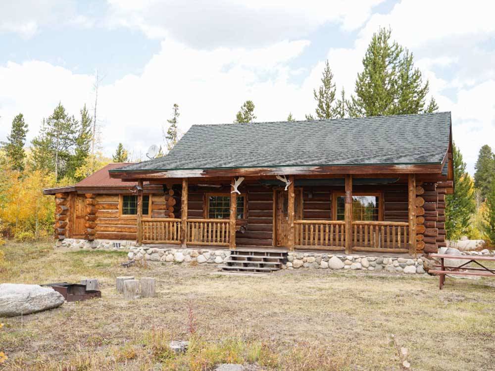 One of the rustic rental cabins at WINDING RIVER RESORT