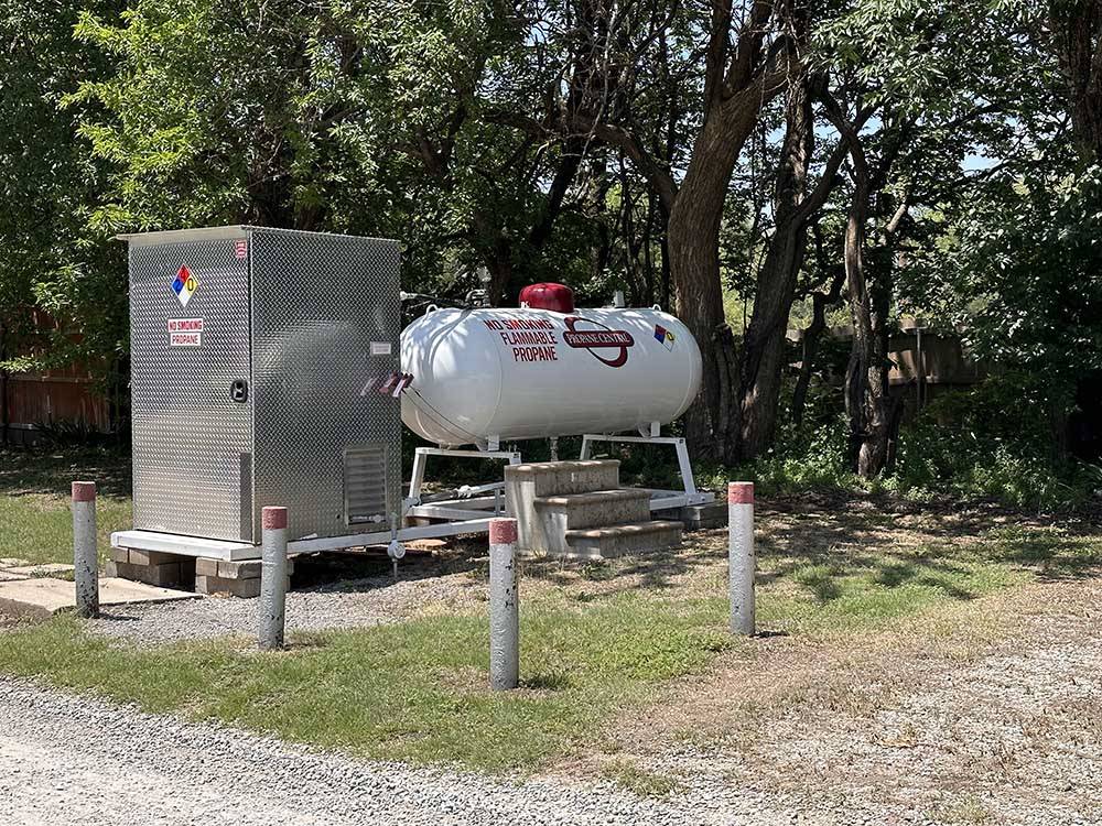 The propane filling station at ALL SEASONS RV PARK