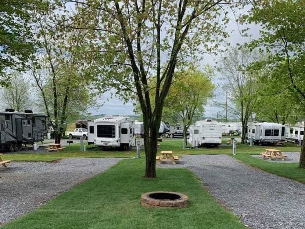 Spacious RV sites with built-in fire pits at HERSHEY ROAD CAMPGROUND