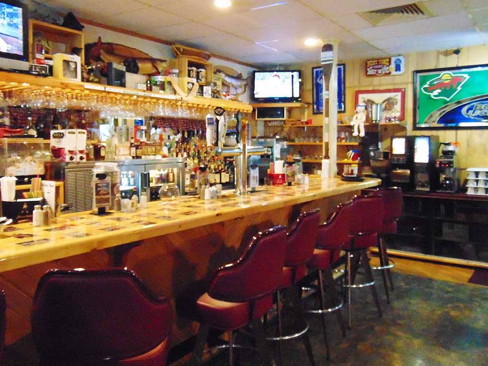 The stools next to the indoor bar at STONY POINT RESORT RV PARK & CAMPGROUND