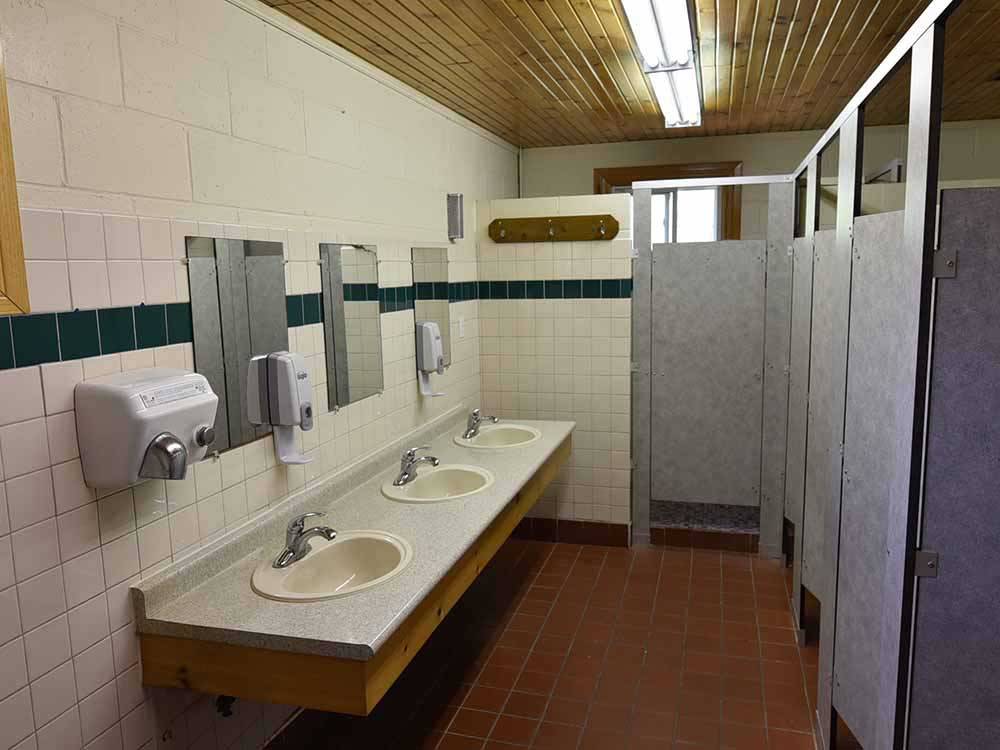 Inside of the clean restrooms at WOODLAND PARK