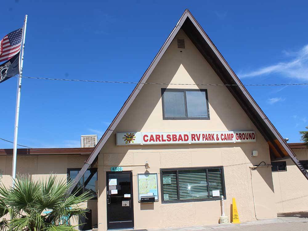 The front of the office building at CARLSBAD RV PARK & CAMPGROUND