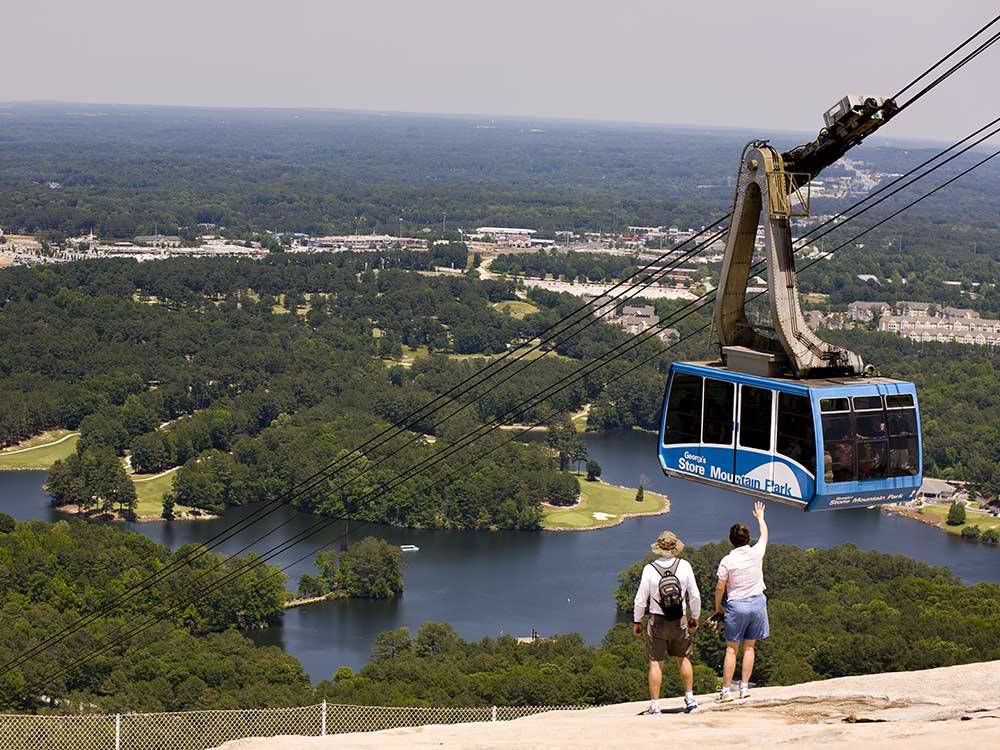 A gondola up to the top of the mountain at STONE MOUNTAIN PARK CAMPGROUND