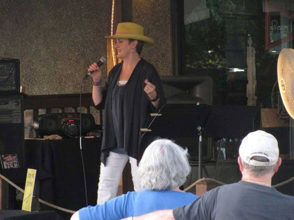 Lady singing at TWO RIVERS CAMPGROUND