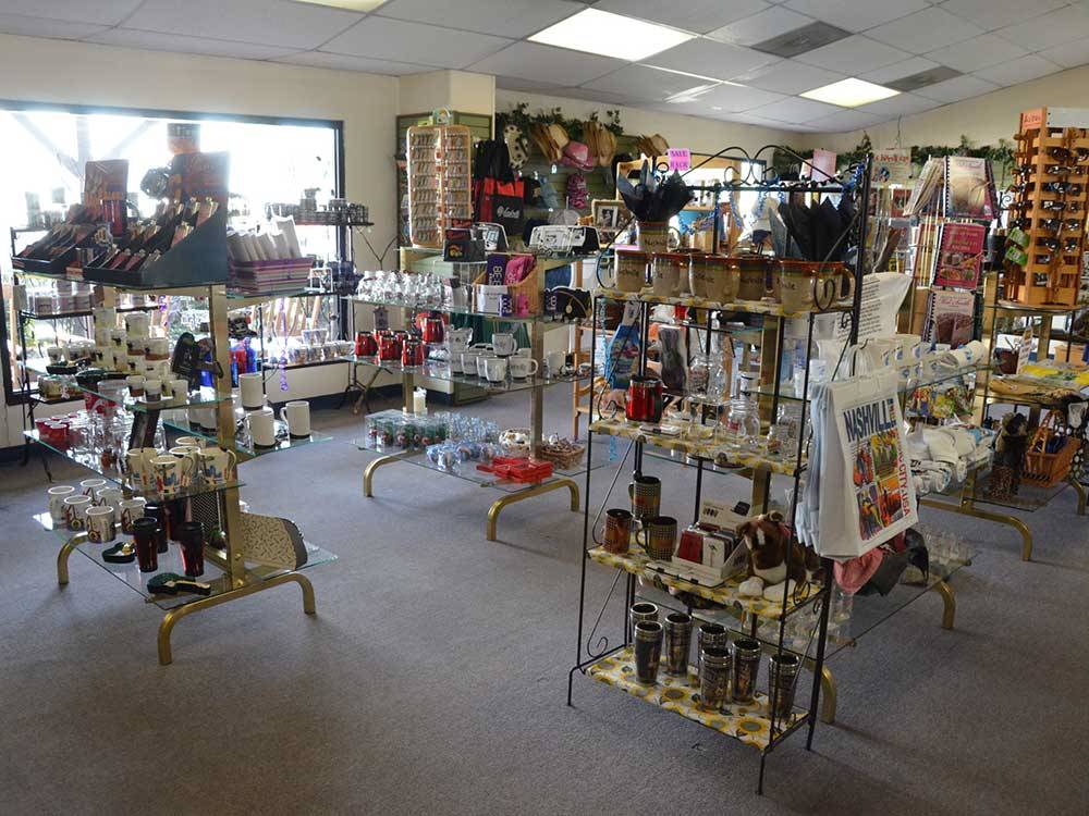 Interior view of gift shop at TWO RIVERS CAMPGROUND
