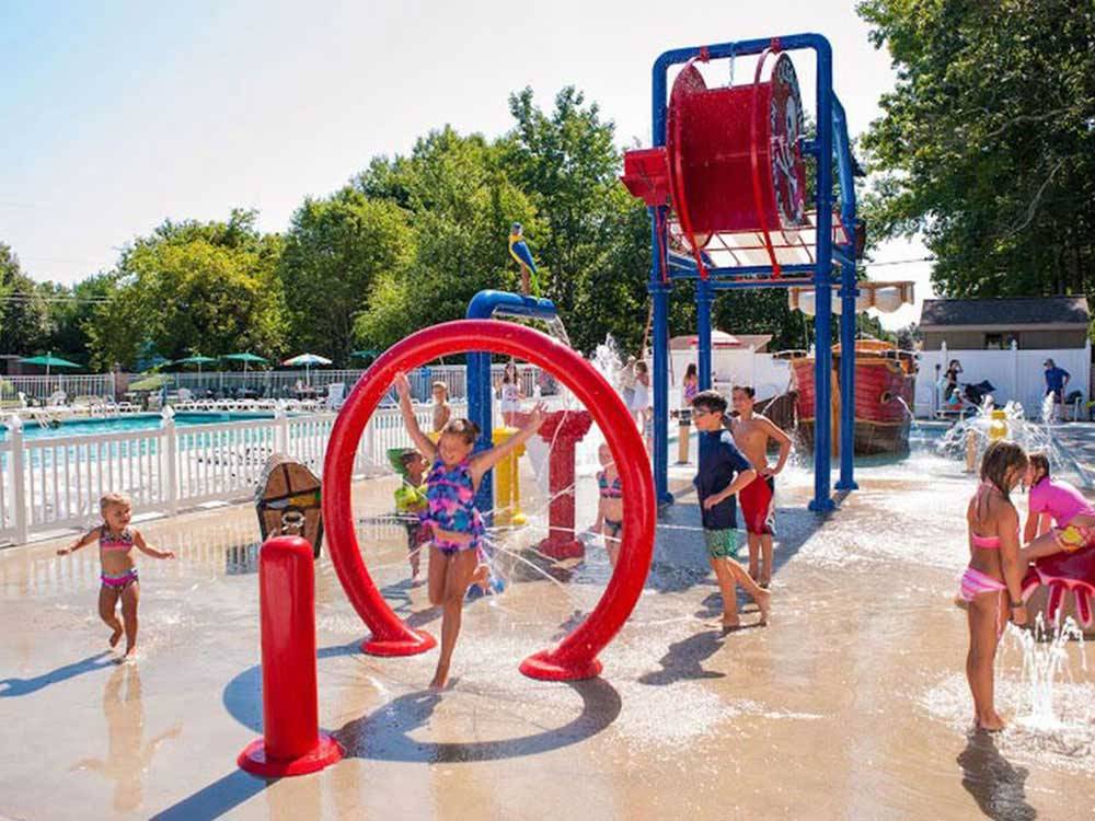 Kids playing at the waterpark at OCEAN VIEW RESORT CAMPGROUND