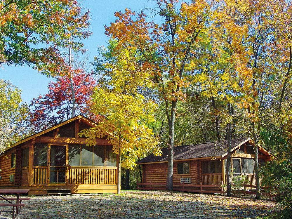 Cabins with decks at NESHONOC LAKESIDE
