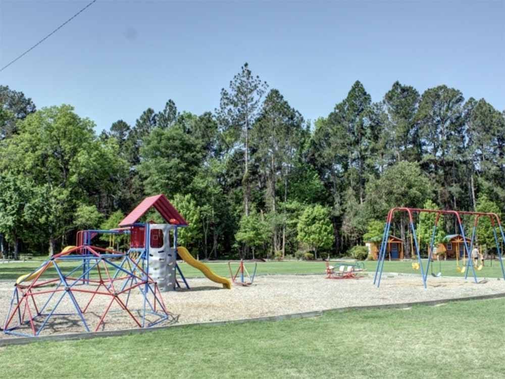 The playground equipment at FAYETTEVILLE RV RESORT & COTTAGES