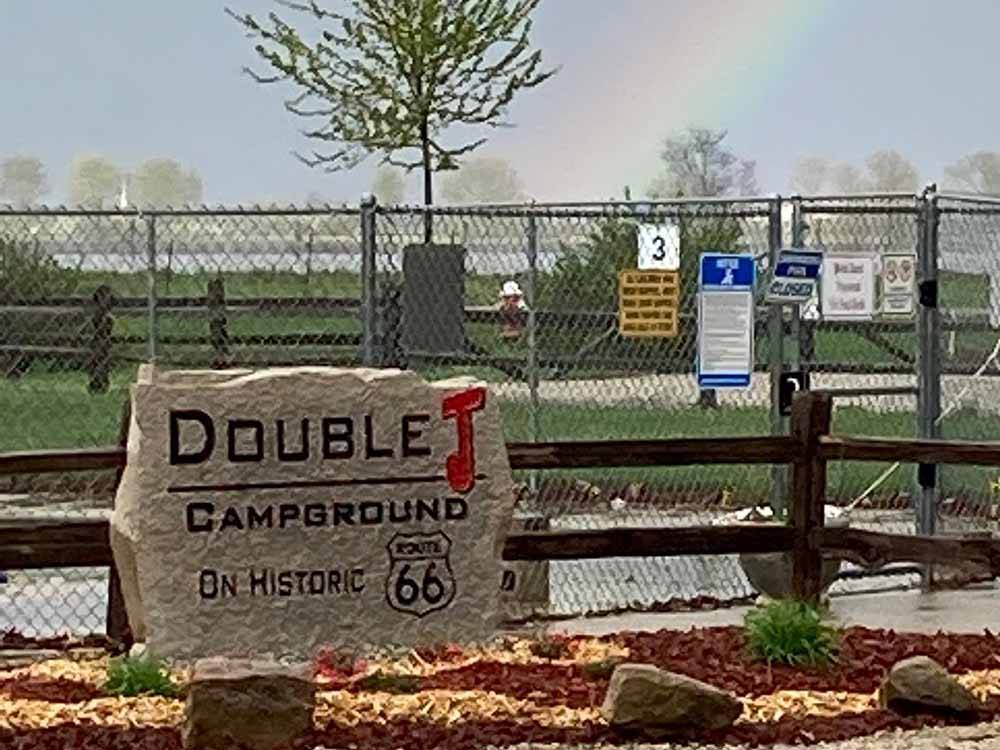 The front entrance sign at DOUBLE J CAMPGROUND