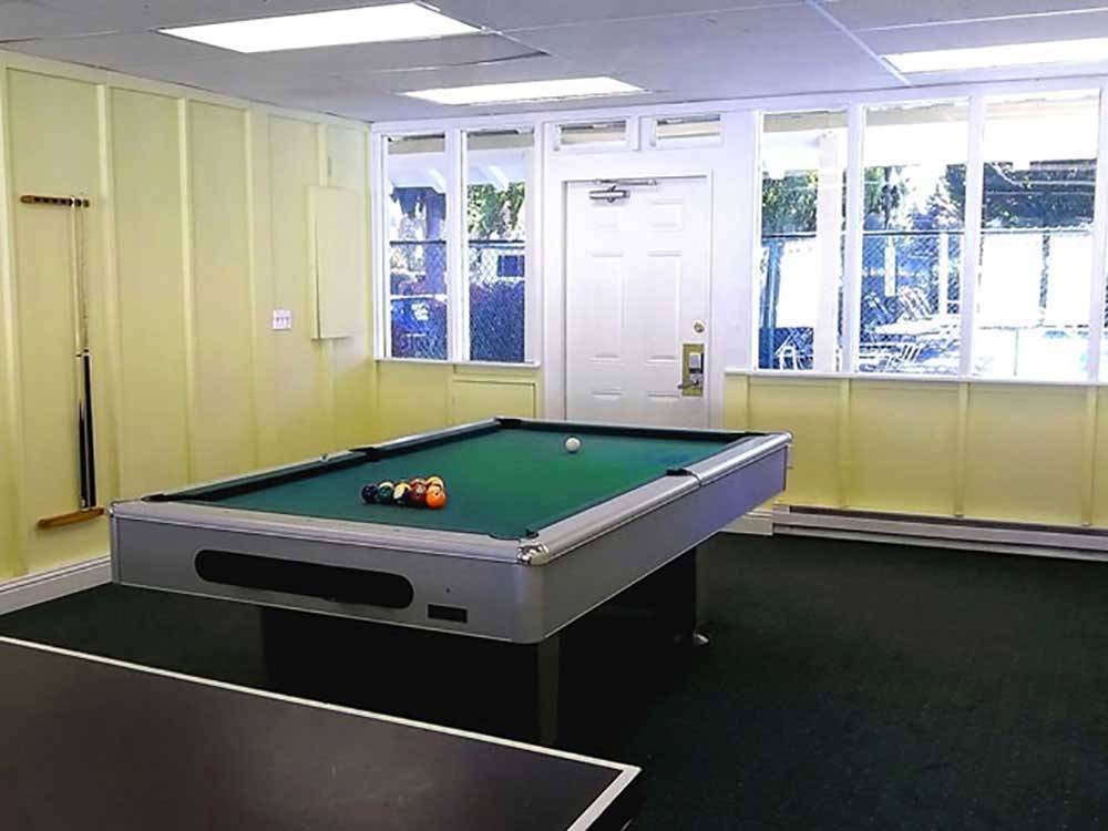 Pool table in game room at JANTZEN BEACH RV PARK