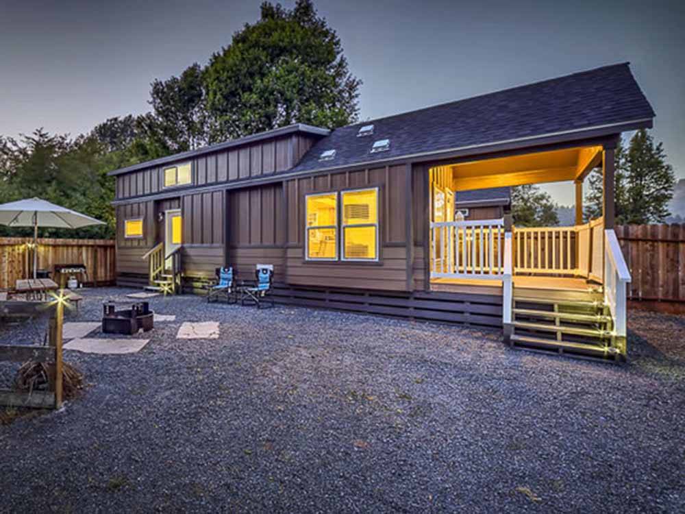One of the modern rental cottages at CASINI RANCH FAMILY CAMPGROUND