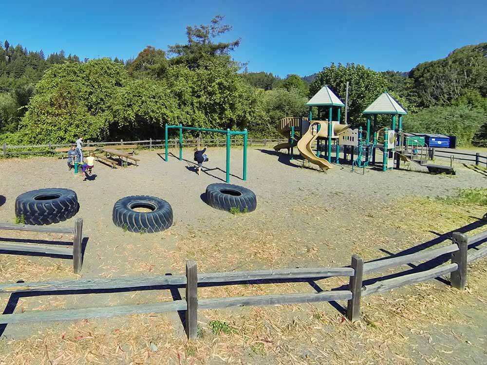 The playground equipment at CASINI RANCH FAMILY CAMPGROUND
