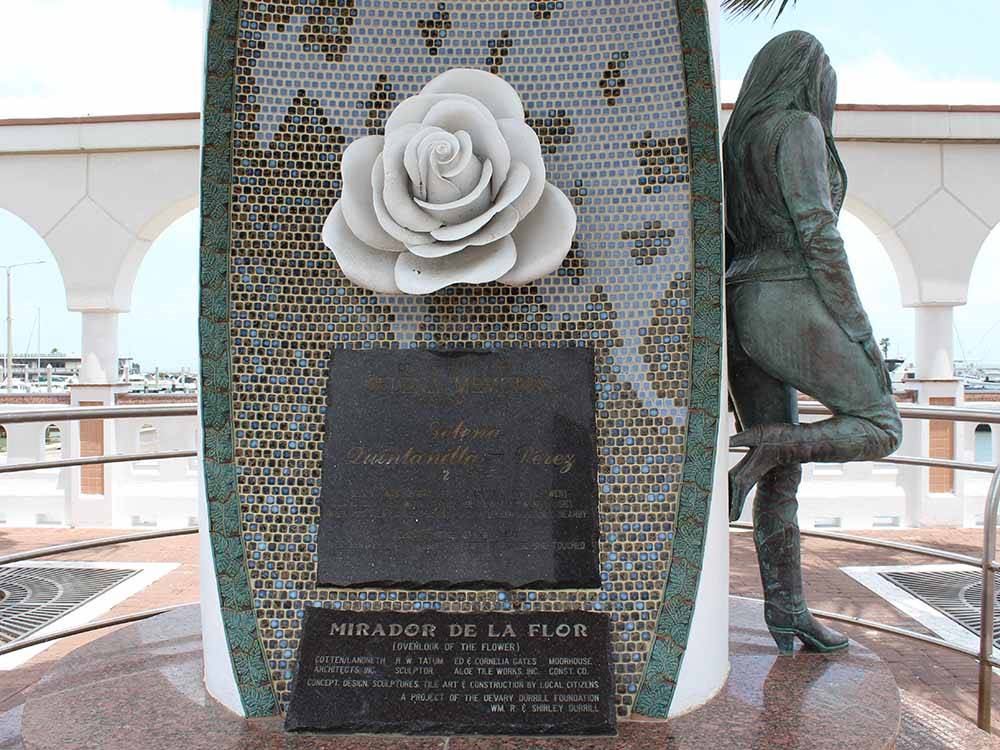 The Mirador De La Flor statue nearby at PADRE PALMS RV PARK