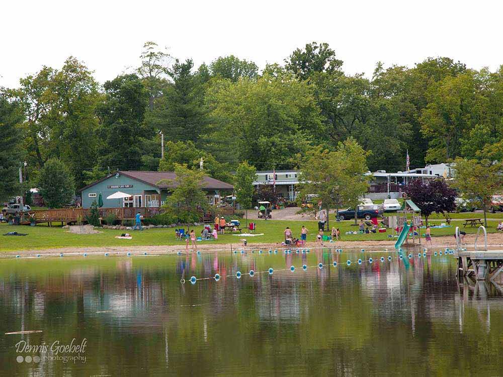 People playing at the lake at WOODSIDE LAKE PARK