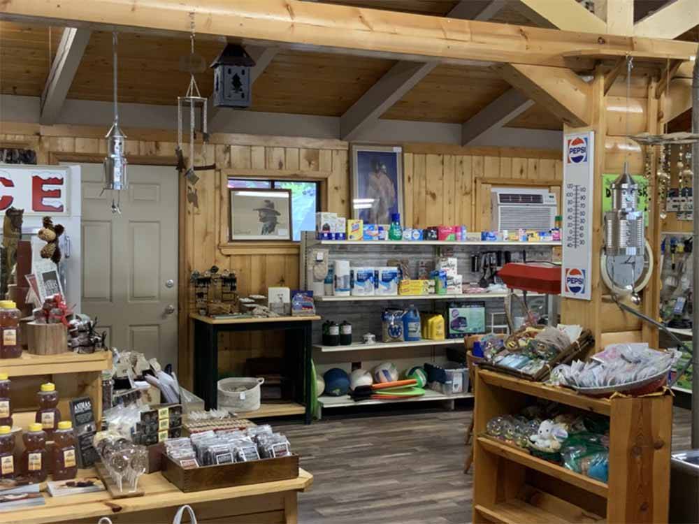 The merchandise in the general store at ALPEN ROSE RV PARK