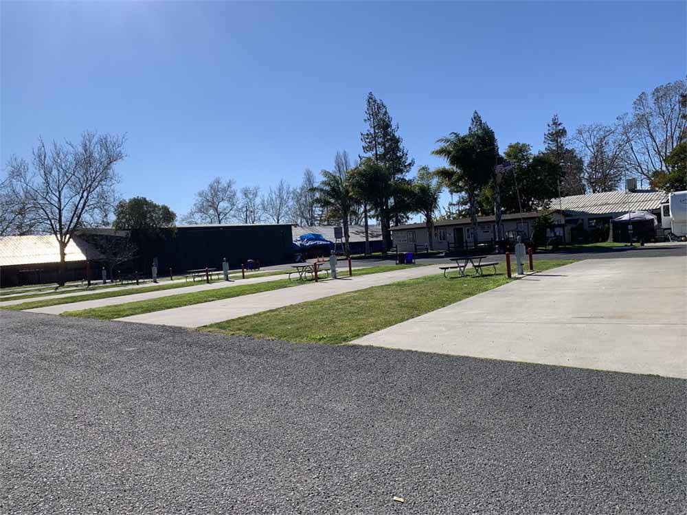 A row of paver RV sites at NAPA VALLEY EXPO RV PARK