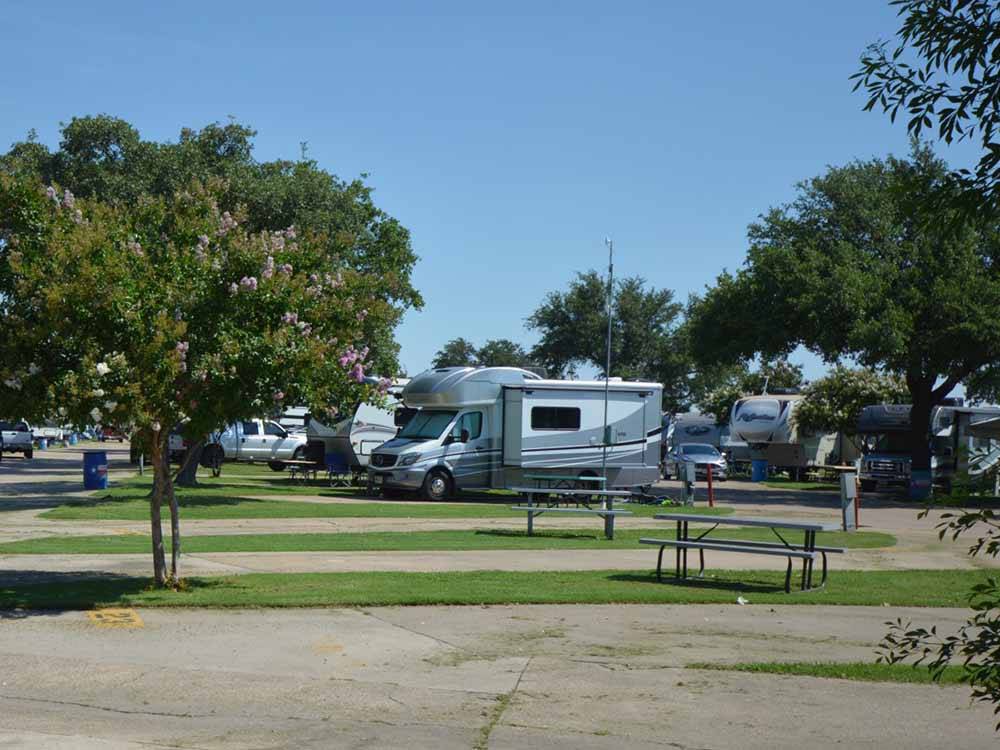 RVs parked next to empty sites at TRADERS VILLAGE RV PARK